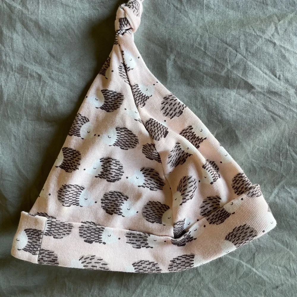 [Hanna Andersson] NWOT Adorable Hedgehog Print Kids Hat - Light Pink SMALL